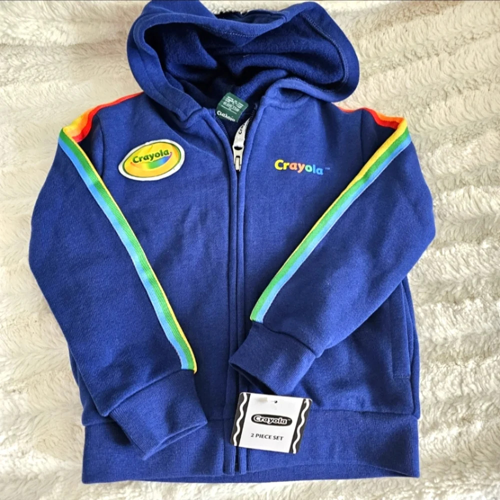 Royal blue Crayola rainbow zipper hoodie size 2t